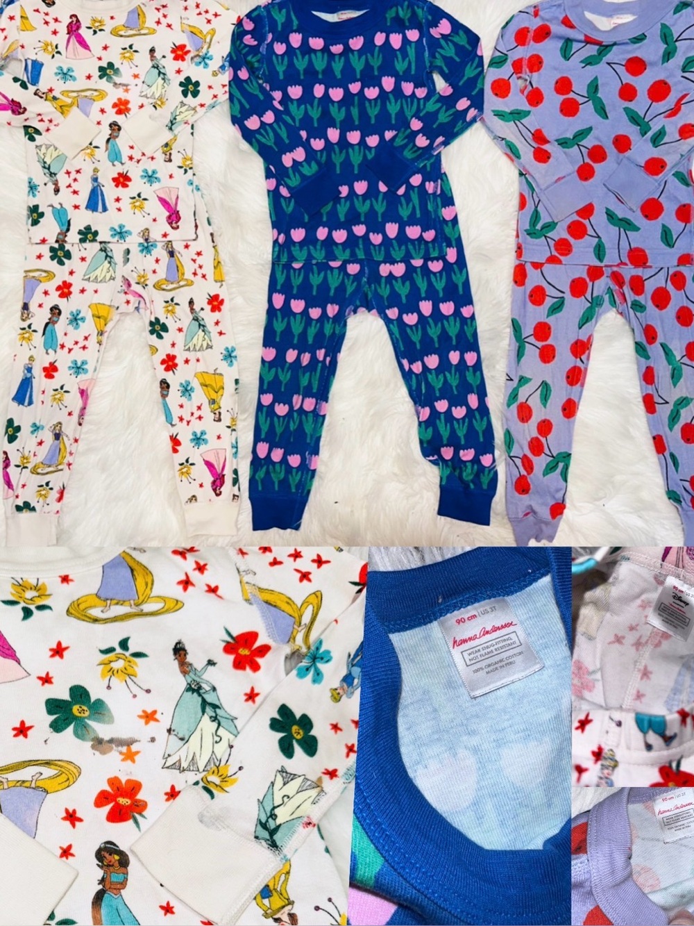 Kids Floral Tulip One-Piece Pajama - Blue and Pink